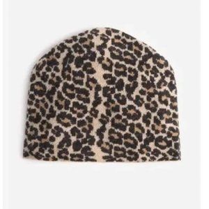 Johnny Was Animal Print Beanie - Black and Tan